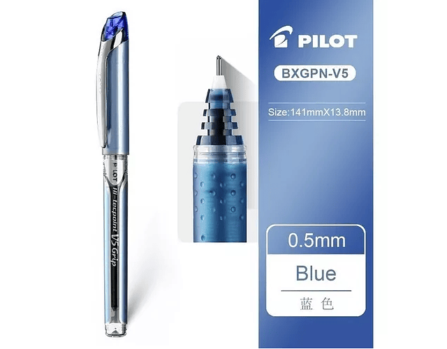 Lapiz tinta hi-tecpoint grip v5 azul pilot-m3-m10