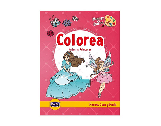 Libro para colorear hada y princesa 50 paginas dactic-m3-m10