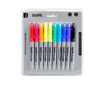 Set 10 colores marcador punta fina isofit-m3-m10