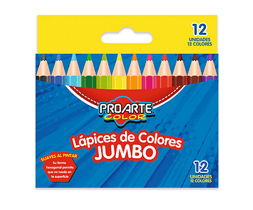 Lapiz color 12 jumbo corto proarte-m3-m10