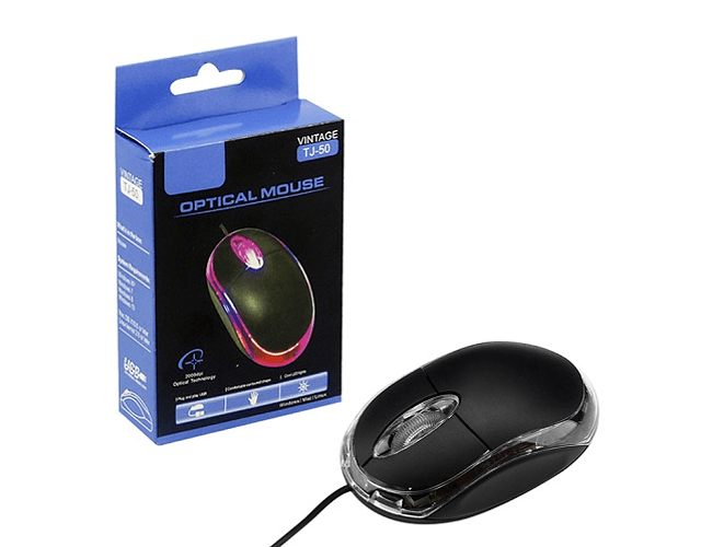 Mouse usb optico en caja tj-50 importado-m3-10