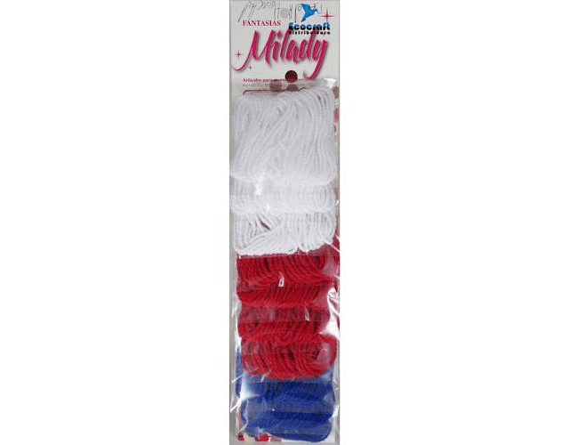 Set 10 lanas blanco/azul/rojo  milady*3*12