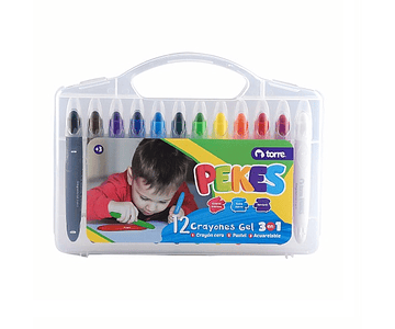 Lapiz de cera (crayones) gel 12 col extra suaves torre-m3-10-12