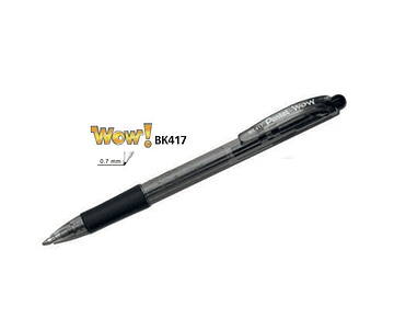 Boligrafo wow negro 0.7mm pentel*12