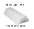 Pack silicona barra 7mm 30cm 1 kilo (78un aprox) jm-m1