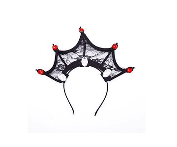 Cintillo reina encaje negro halloween-m3-m10