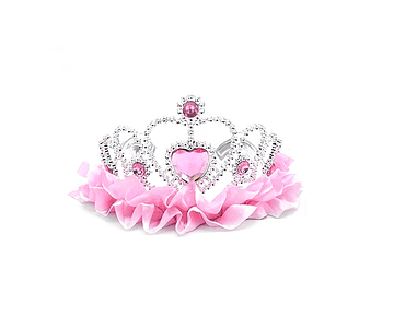 Corona plastica niña con cinta rosada-m3-m10