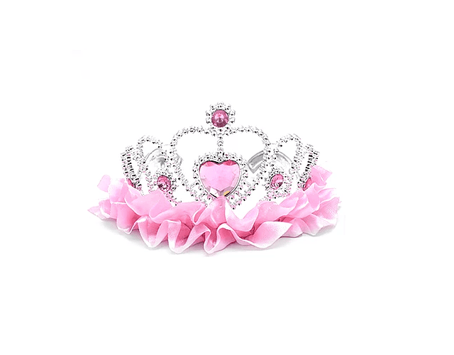 Corona plastica niña con cinta rosada-m3-m10