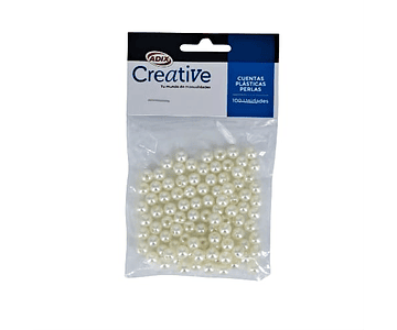 Cuenta plastica perla blanca 100un aprox creative -m3-10-12
