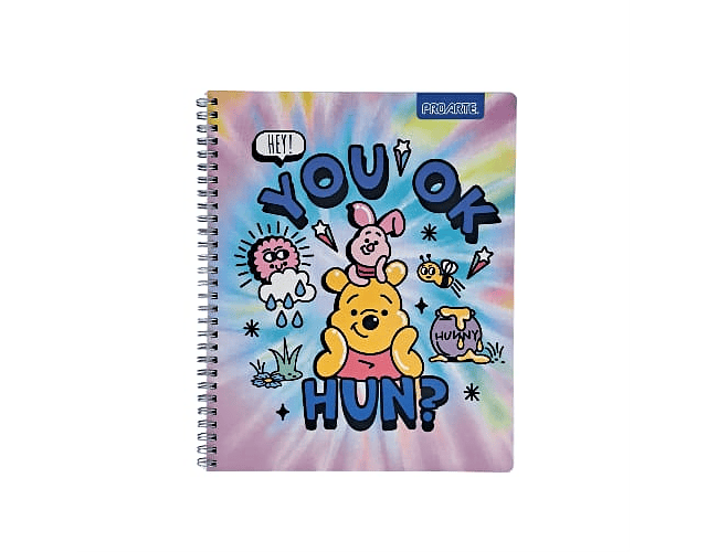 Cuaderno universitario 7mm 100hj tapa dura winnie the pooh -m3-10-60