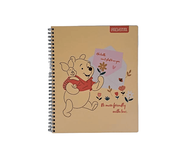 Cuaderno universitario 7mm 100hj tapa dura winnie the pooh -m3-10-60