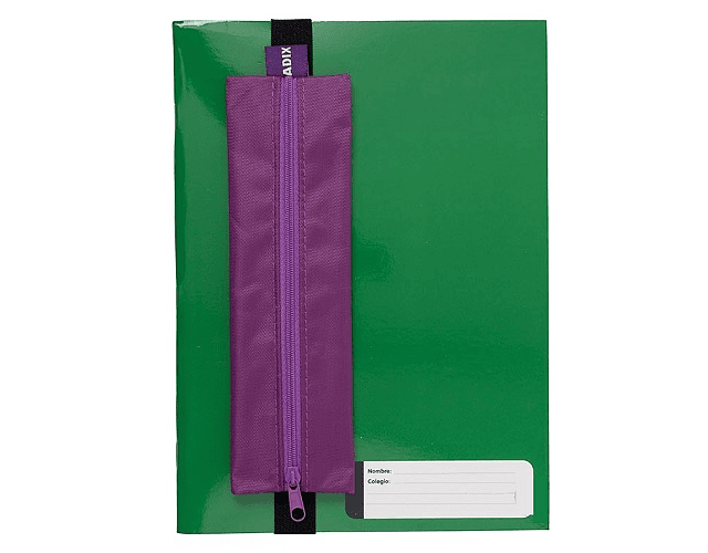 Estuche con elastico para cuaderno morado -m3-10-24