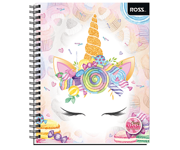 Cuaderno universitario 7mm 100hj tapa simple candy world ross -m3-10-60