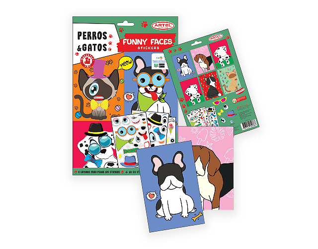 Stickers caritas divertidas perros y gatos -m3-10-24