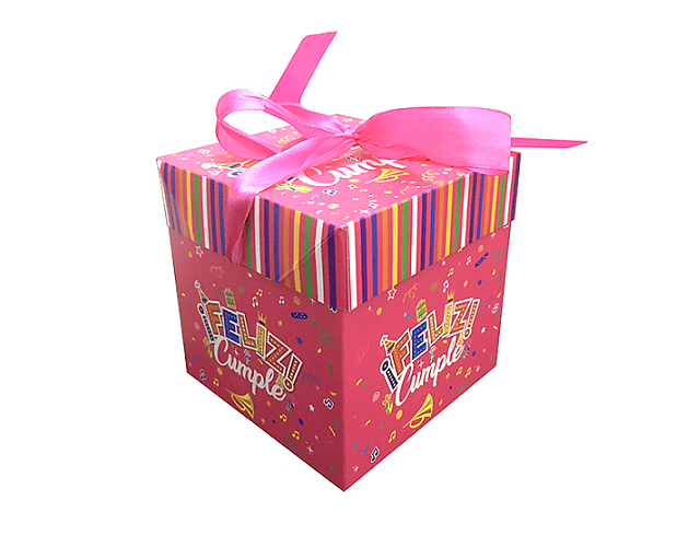 Caja de regalo armable chica 10x10x10 rosa -m3-10-12