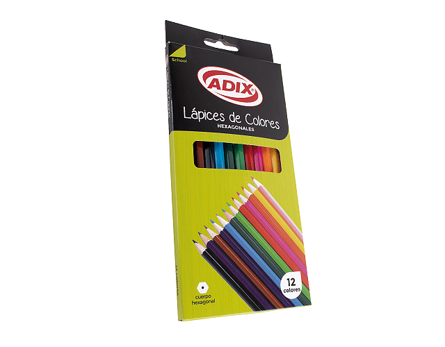 Lapiz color 12 largo hex adix/m3-m10