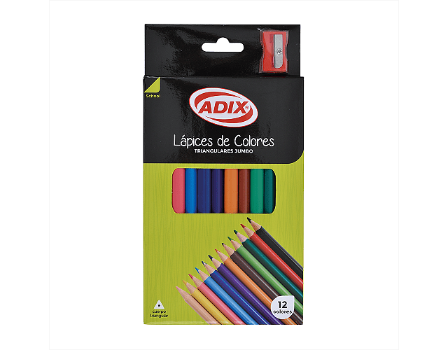 Lapiz color 12 jumbo largo adix/m3-m10