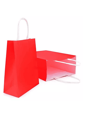 Pack 12 bolsa regalo 14x11.5x7 kraft rojo feco/m1