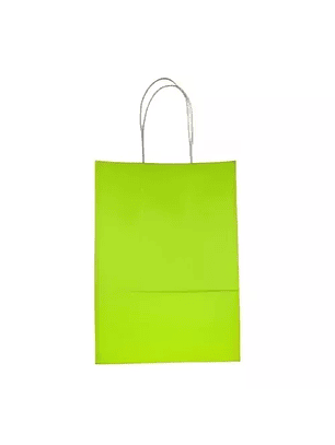 Pack 12 bolsa regalo 14x11.5x7 kraft verde lima feco