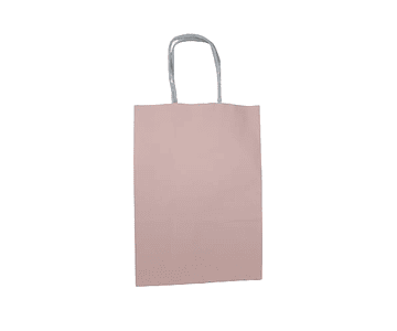 Pack 12 bolsa regalo mediana 15x21x8 kraft rosado pastel/m1