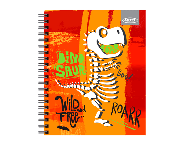 Cuaderno universitario 7mm 100hj tapa dura dino artel/m3-10(60)