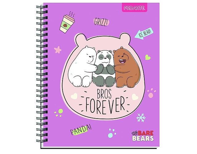 Cuaderno universitario 7mm 100hj tapa dura we bare bears proarte/m3-10