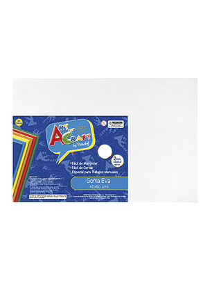 Pack 10 unidades goma eva pliego blanco 40x60