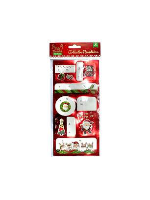Set tarjeta adhesiva navidad metallic 3pcs feco