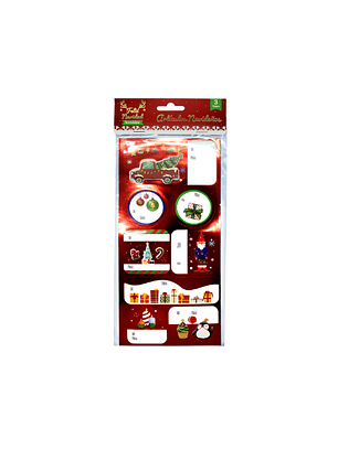 Set tarjeta adhesiva navidad metallic 3pcs feco