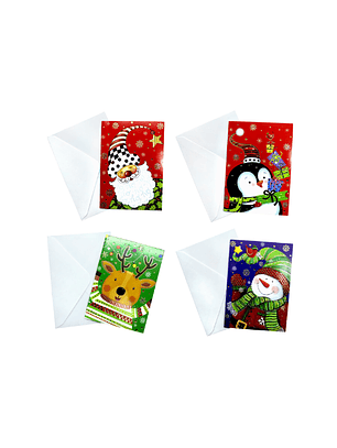 Set 2 tarjeta navidad 9,5x13,5cm feco