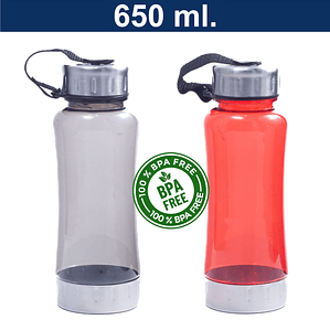 Botella Deportiva Plástica Acero Inoxidable