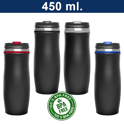 Mug Térmico Acero inoxidable Negro 450 ML 1
