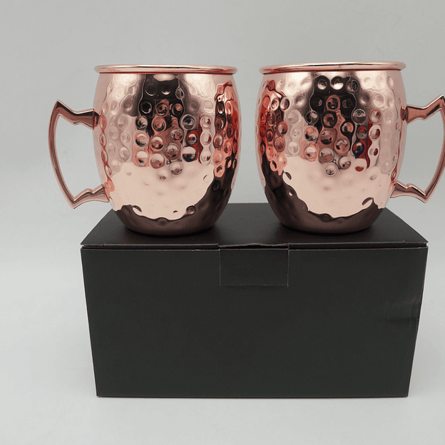 Set de 2 Tazas Encobrizados Martillados 500 ml 2