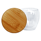 Vaso de vidrio doble pared con tapa de bamboo  - Miniatura 3