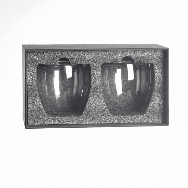 Set de 2 vasos de vidrio doble pared 200 ml 3