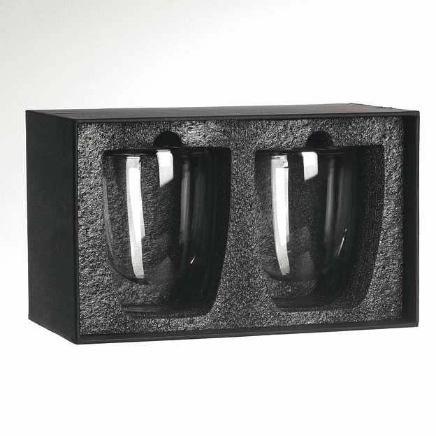Set de 2 vasos de vidrio doble pared  3