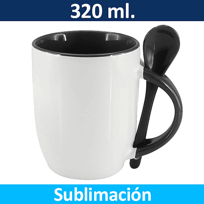 Tazón Sublimación Bicolor con cuchara 320 ml 2