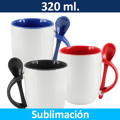 Tazón Sublimación Bicolor con cuchara 320 ml 1