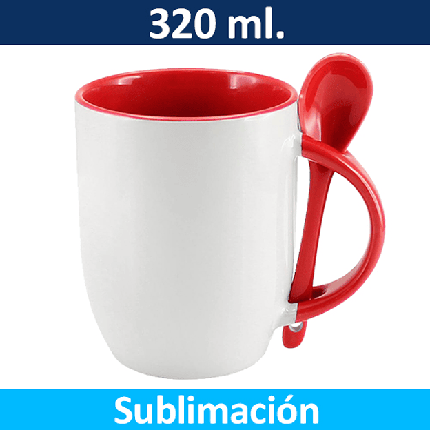 Tazón Sublimación Bicolor con cuchara 320 ml 3