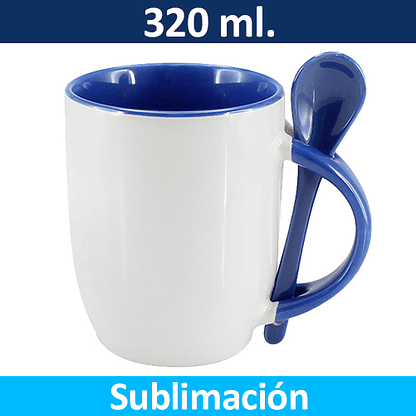 Tazón Sublimación Bicolor con cuchara 320 ml 4