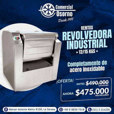 REVOLVEDORA DE MASA VENTUS 15KG