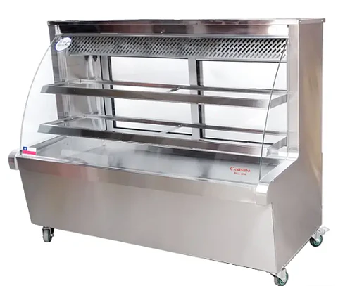 VITRINA REFRIGERADA 1,5M CURVA COUSIÑO ACERO INOX.