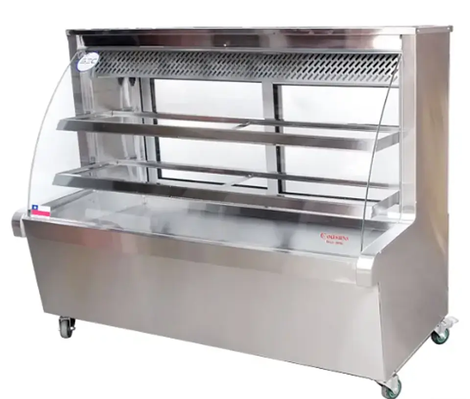 VITRINA REFRIGERADA 1,5M CURVA COUSIÑO ACERO INOX. 2