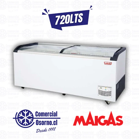 CONGELADOR 720LTS TAPA VIDRIO MAIGAS