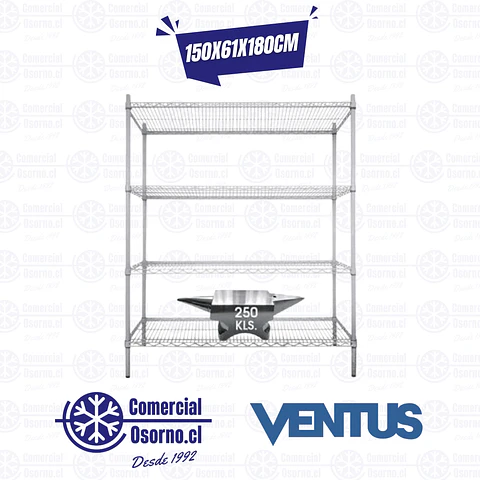 ESTANTERÍA EPOX. 152X61X180CM VENTUS