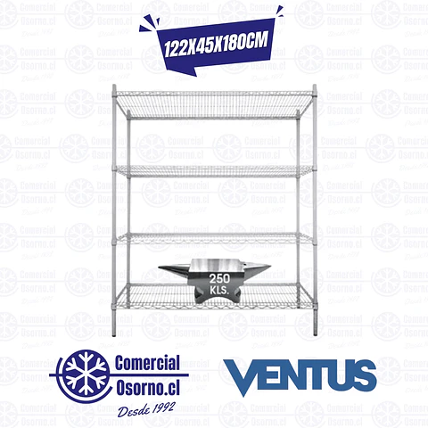 ESTANTERÍA EPOX. 122X45X180CM VENTUS