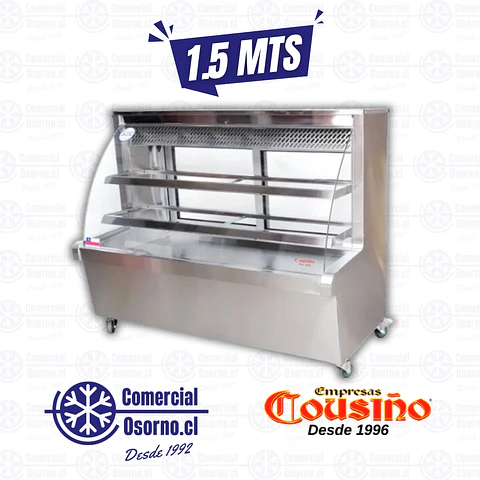 VITRINA REFRIGERADA 1,5M CURVA COUSIÑO ACERO INOX.