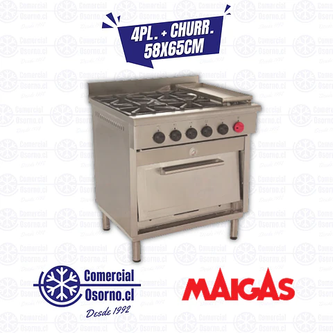 COCINA MAIGAS 4 PLATOS CON PLANCHA CHURRASQUERA