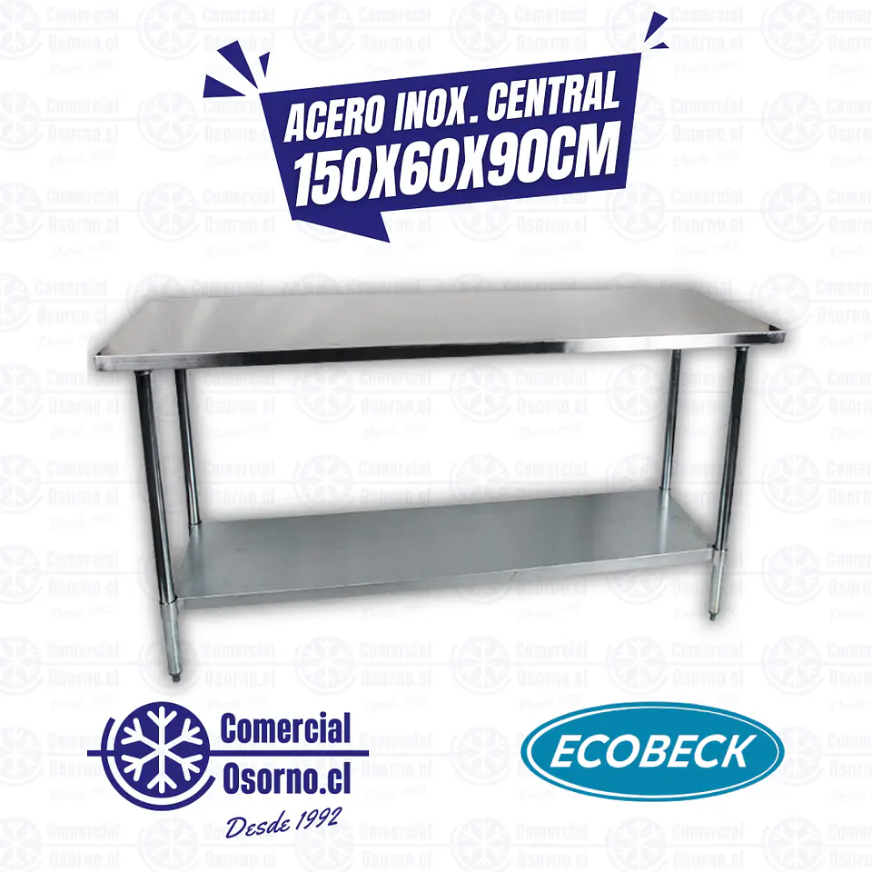 MESÓN ACERO INOX. CENTRAL 150X60X90CM 1