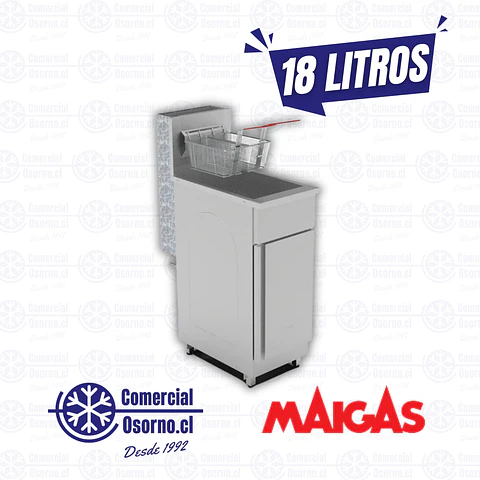 FREIDORA GAS MAIGAS 2 CANASTILLOS 18LTS